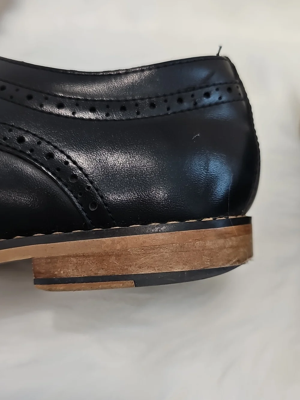 Bruno Marc Black Leather Cap Toe Lace-Up Dress Shoes Boys Sz 5